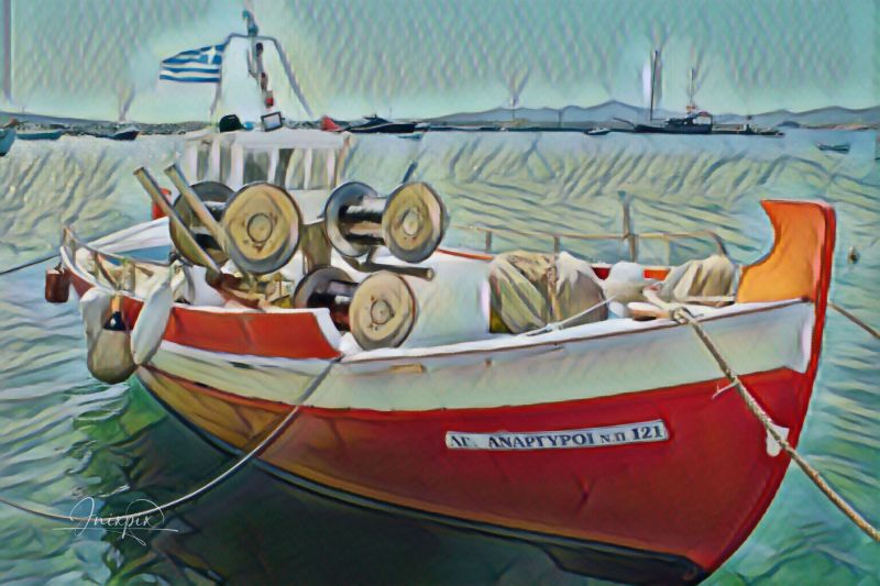 Greek Island Paros Traditional Fishing Boat