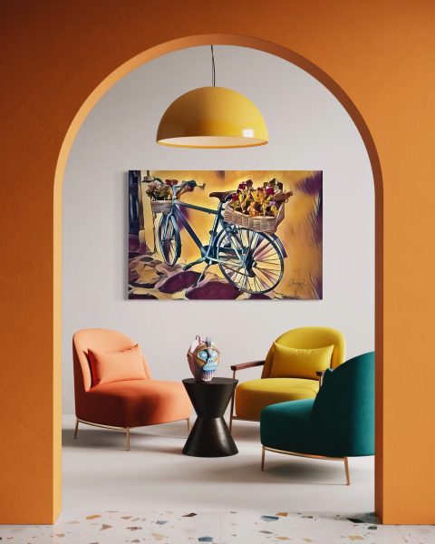 Greece Funky Bicycle Artistically Rendered
