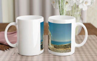 Picturesque Greek Church - Coffee Mug
