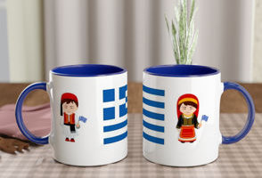 Greek Children Coffee Mug - Blue