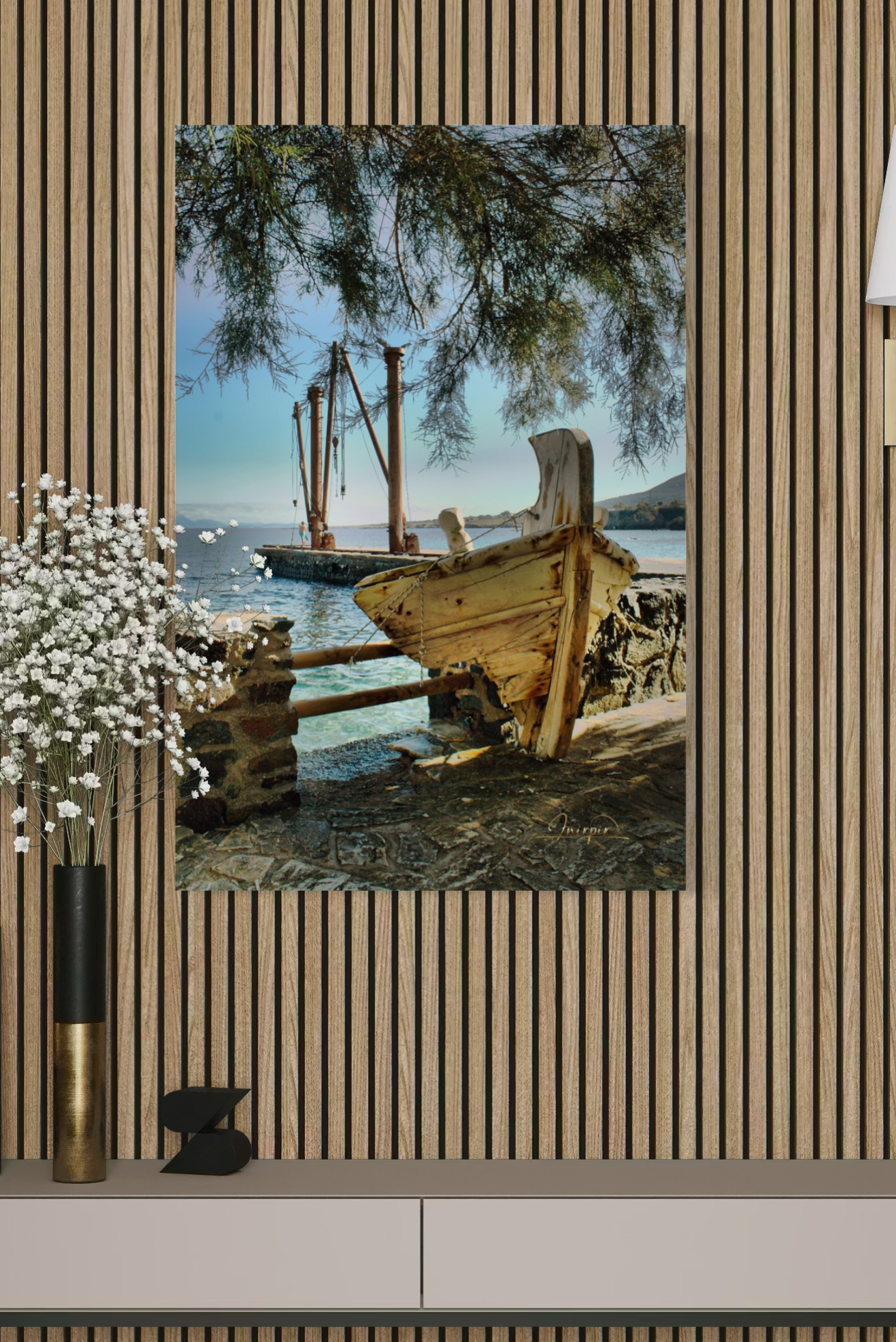 Beach Front Village of Moutsouna Naxos – Canvas Wrap