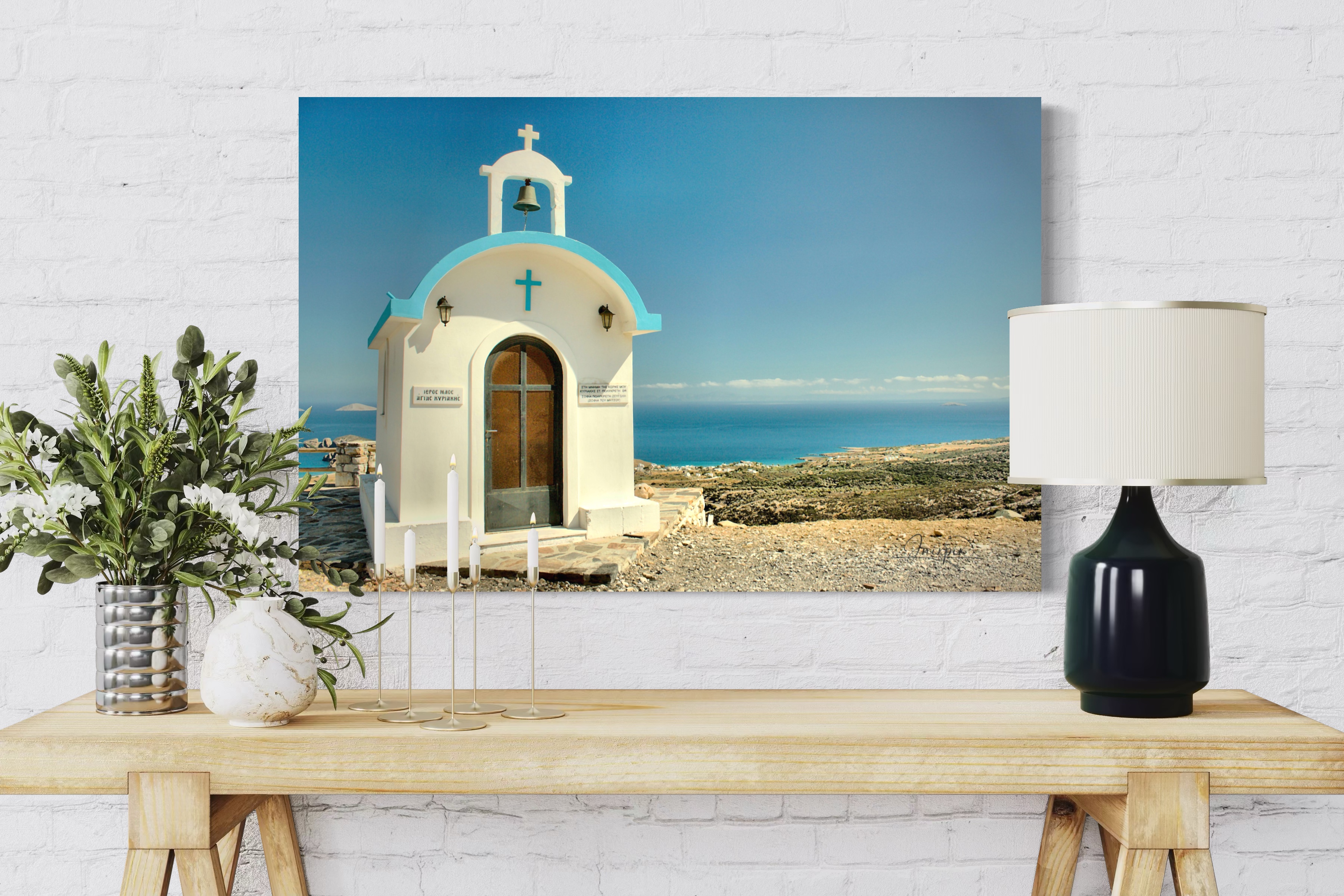 Picturesque Greek Church - Canvas Wrap